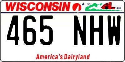 WI license plate 465NHW