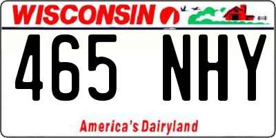 WI license plate 465NHY