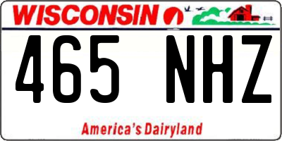 WI license plate 465NHZ