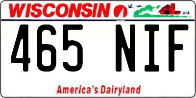 WI license plate 465NIF