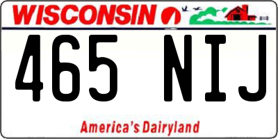WI license plate 465NIJ