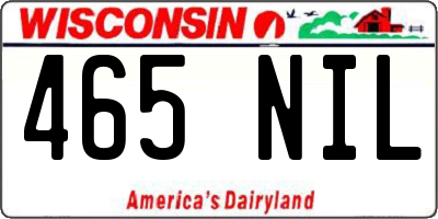 WI license plate 465NIL