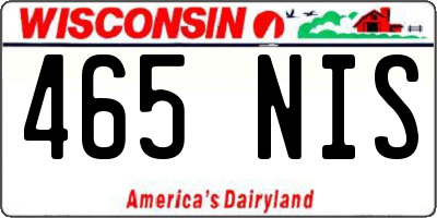 WI license plate 465NIS