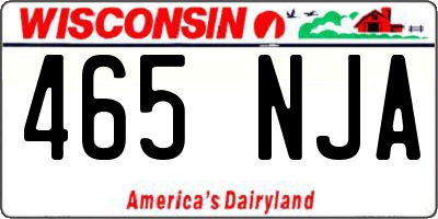 WI license plate 465NJA