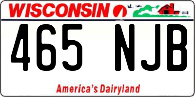 WI license plate 465NJB