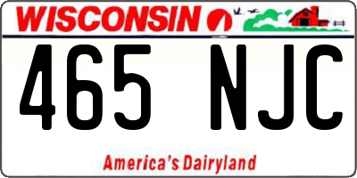 WI license plate 465NJC