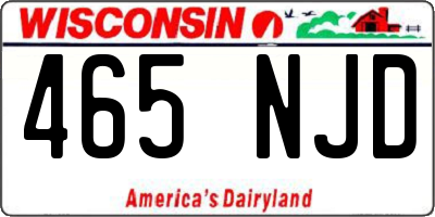 WI license plate 465NJD
