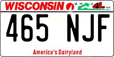 WI license plate 465NJF