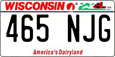 WI license plate 465NJG