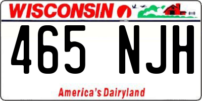 WI license plate 465NJH
