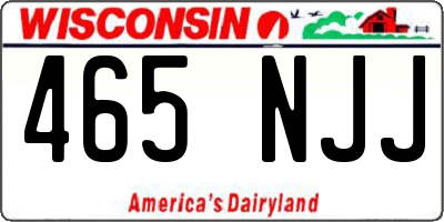 WI license plate 465NJJ