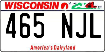 WI license plate 465NJL