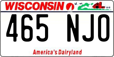 WI license plate 465NJO