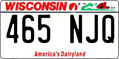 WI license plate 465NJQ