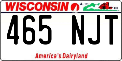 WI license plate 465NJT