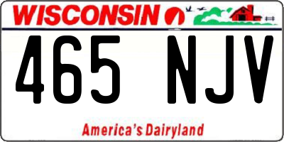 WI license plate 465NJV
