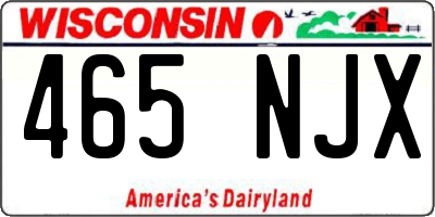 WI license plate 465NJX