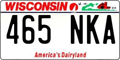WI license plate 465NKA