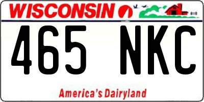 WI license plate 465NKC