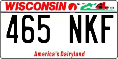 WI license plate 465NKF