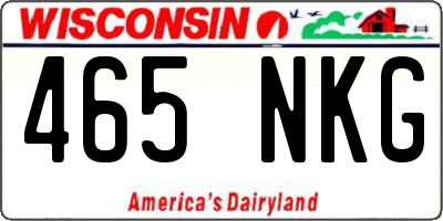 WI license plate 465NKG