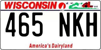 WI license plate 465NKH