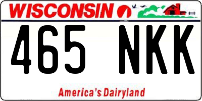 WI license plate 465NKK