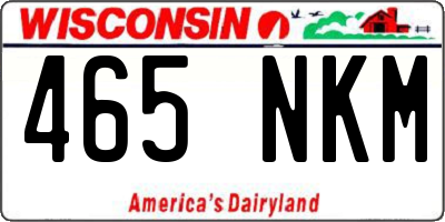 WI license plate 465NKM