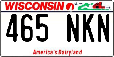 WI license plate 465NKN