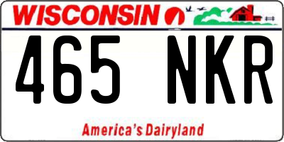 WI license plate 465NKR