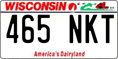 WI license plate 465NKT