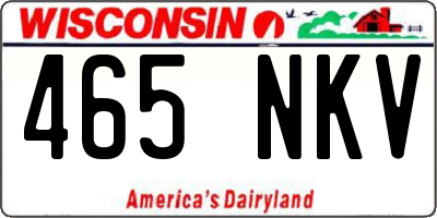 WI license plate 465NKV