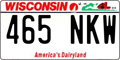 WI license plate 465NKW
