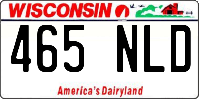 WI license plate 465NLD
