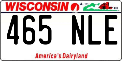WI license plate 465NLE