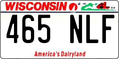 WI license plate 465NLF