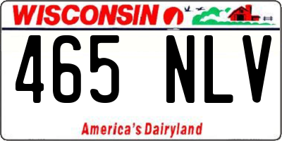 WI license plate 465NLV