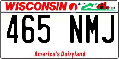 WI license plate 465NMJ