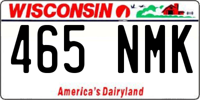 WI license plate 465NMK