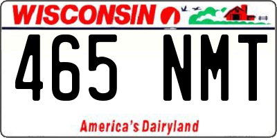 WI license plate 465NMT