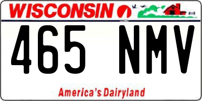 WI license plate 465NMV