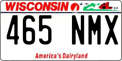 WI license plate 465NMX