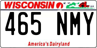 WI license plate 465NMY