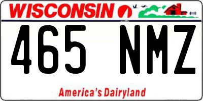 WI license plate 465NMZ