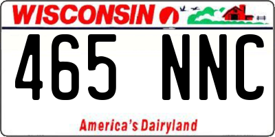 WI license plate 465NNC