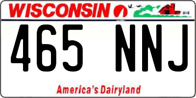 WI license plate 465NNJ