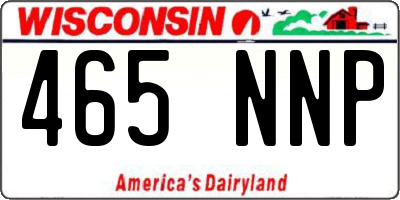 WI license plate 465NNP