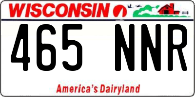 WI license plate 465NNR