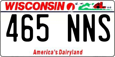 WI license plate 465NNS