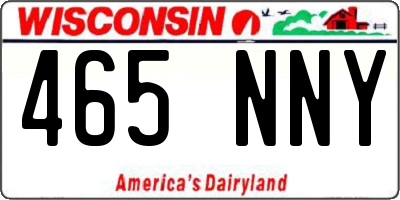 WI license plate 465NNY